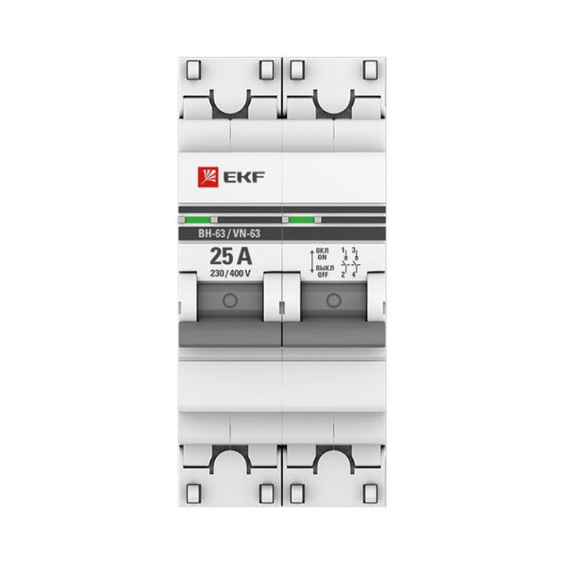 Выключатель нагрузки модульный ВН-63, 2P 25А EKF PROxima | SL63-2-25-pro | EKF (замена - S63225) — миниатюра 5