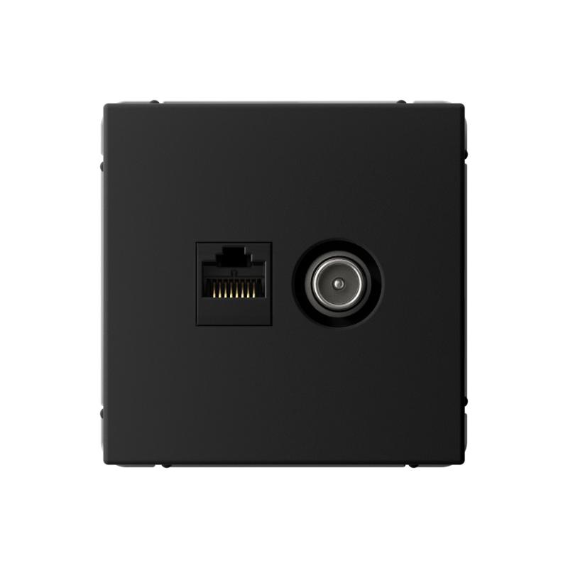 ArtGallery Карбон Розетка двойная TV + компьютерная RJ45, кат. 5Е | GAL001089 | SE — Systeme Electric