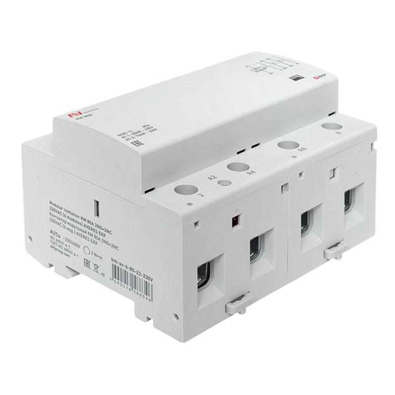 Контактор модульный КМ 80А 2NO+2NC 230VAC (6 мод.) AVERES | km-av-6-80-22-230V | EKF — миниатюра 9