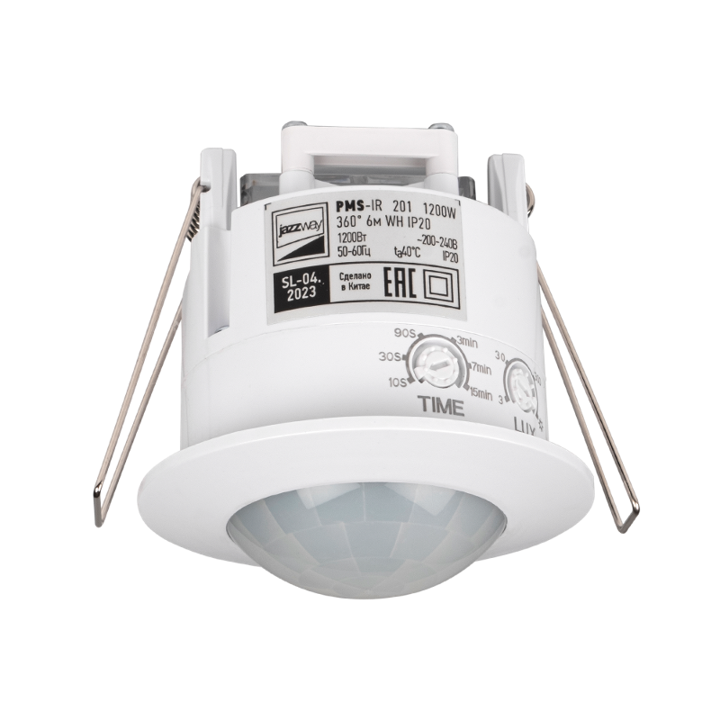 Датчик движения PMS-IR 201 1200Вт 360° 6м WH IP20 | .5012950 | Jazzway — Jazzway