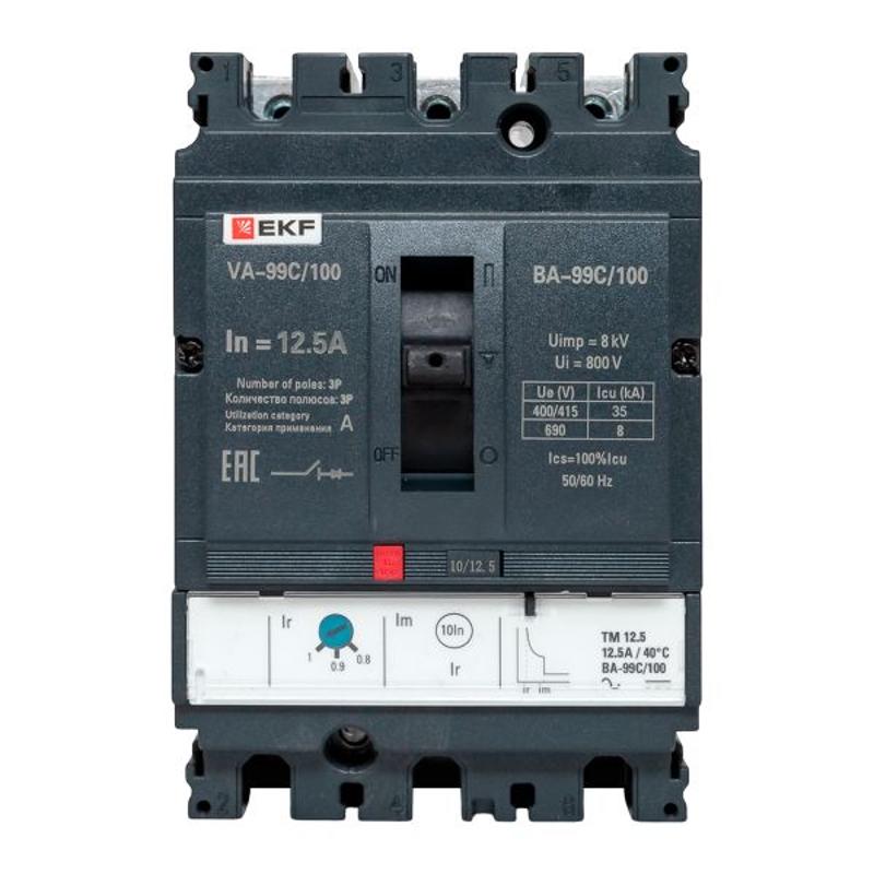 Выключатель автоматический ВА-99C (Compact NS) 100/12.5А 3P 36кА EKF PROxima | mccb99C-100-12.5 | EKF — миниатюра 10