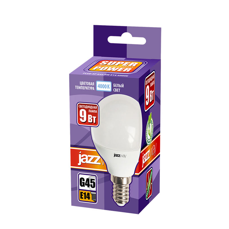 Лампа светодиодная PLED- SP G45 9w E14 4000K-E | .5019096 | Jazzway — миниатюра 2