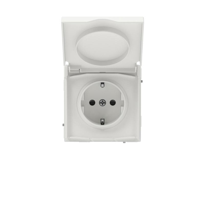 Розетка силовая, 2P+E, с з/ш, с крышкой, IP44, KANT, белый песок | 7010013 | DKC — миниатюра 1
