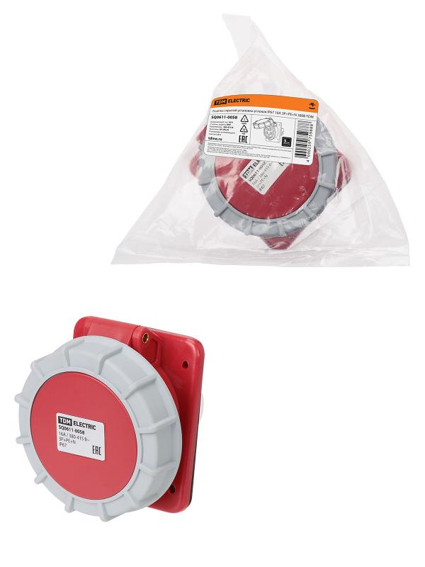 Розетка скрытой установки угловая IP67 16А 3Р+РЕ+N 380В | SQ0611-0058 | TDM — TDM ELECTRIC