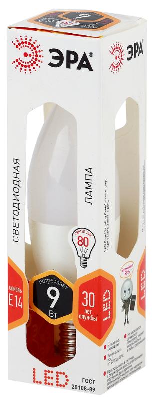 Лампа светодиодная LED BXS-9W-827-E14 Лампы СВЕТОДИОДНЫЕ СТАНДАРТ ЭРА (диод, свеча на ветру, 9Вт, тепл, E14) | Б0027973 | ЭРА — миниатюра 2
