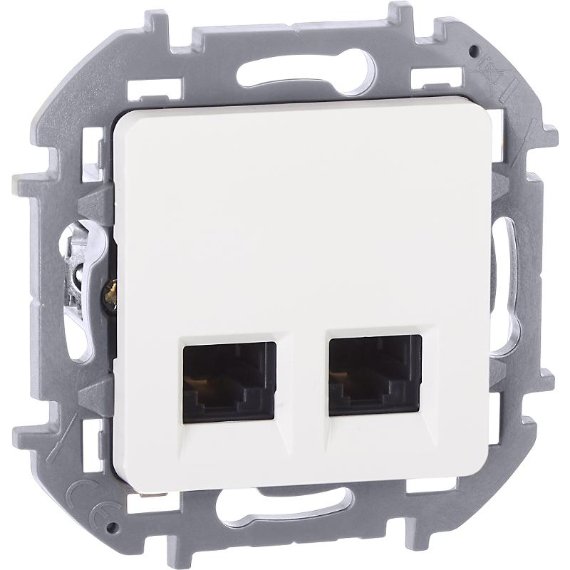Inspiria Белый Розетка 2-ая компьютерная RJ45 С/У категория 5e UTP — миниатюра 3