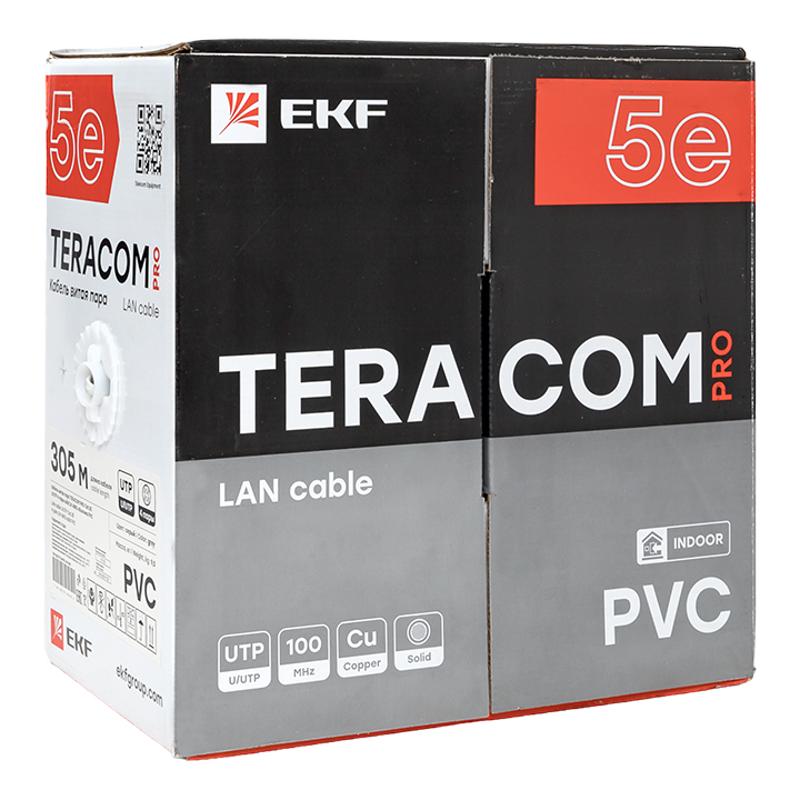 Кабель витая пара TERACOM Cat.5E U/UTP 4 пары solid оболочка PVC цвет серый (упак. 305м) | TRC-5EUTP-04PVC-GY-IN3 | EKF — миниатюра 3