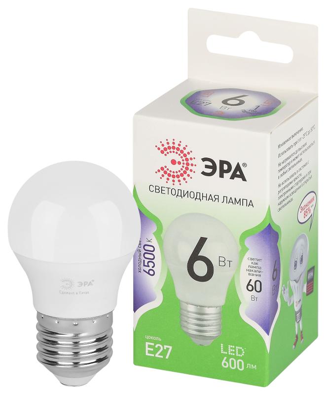 Лампа светодиодная  GREEN LINE LED P45-6W-865-E27 GL E27 6 Вт шар холодный свет | Б0067059 | ЭРА — миниатюра 1