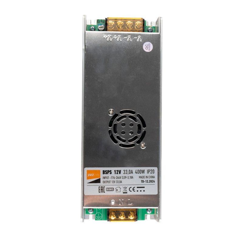 Драйвер для светодиодной ленты BSPS 12V33,00A=400W IP20 3 г.гар. | .1001399A | Jazzway — Jazzway