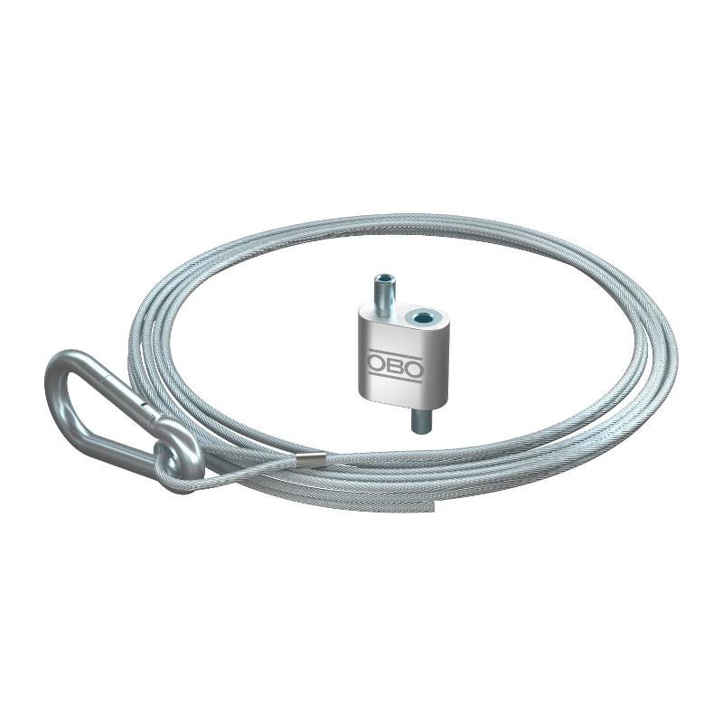 Подвес тросовый QWT SK 3 2M G с карабином и фиксатором, 3,0х2000 мм ( QWT SK 3 2M G ) | 1450831 | OBO Bettermann — OBO Bettermann