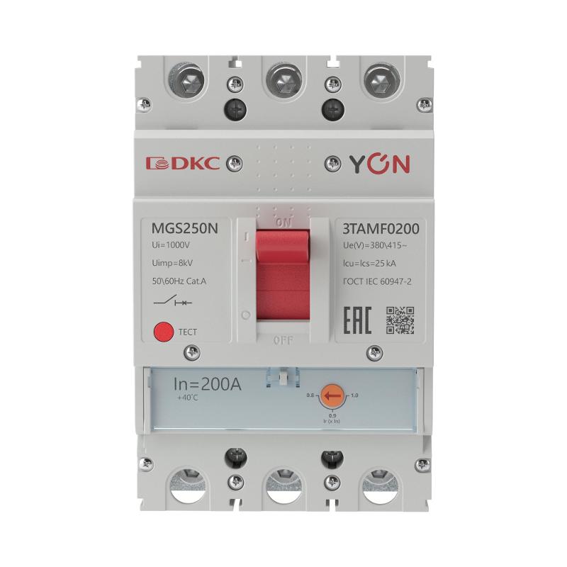 Авт. выкл. YON MGS250 3P 160-200A 36kA | MGS250N-3TAMF0200 | DKC — миниатюра 2