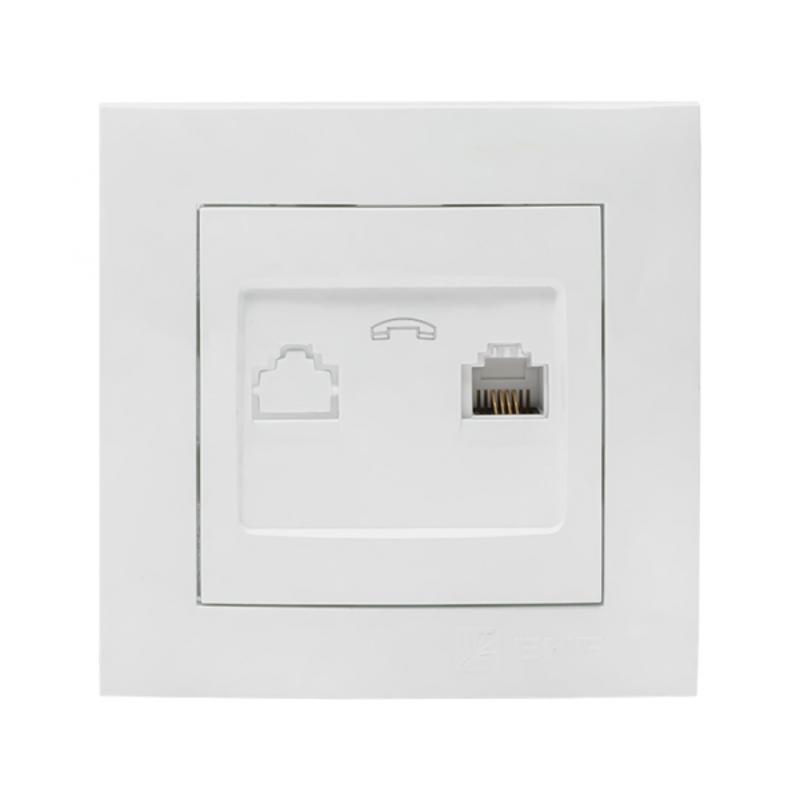 Валенсия розетка телефонная RG-11 1-местная белая EKF PROxima |  EWT01-034-10 |  EKF — EKF