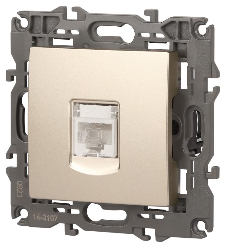 14-3107-04 Розетка RJ45, IP20, шампань | Б0034305 | ЭРА — миниатюра 5