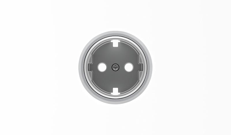Накладка для розетки SCHUKO с плоской поверхностью, серия SKY Moon, кольцо хром|2CLA868890A1401| ABB — ABB