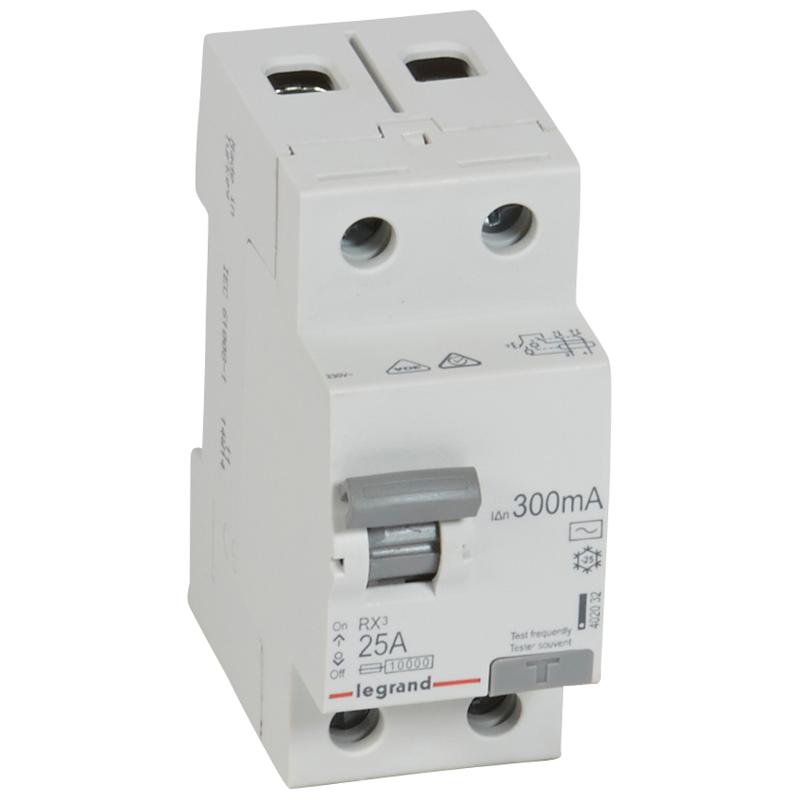 Выключатель дифференциальный (УЗО) RX3 2п 25А 300мА тип AC | 402032 | Legrand — Legrand