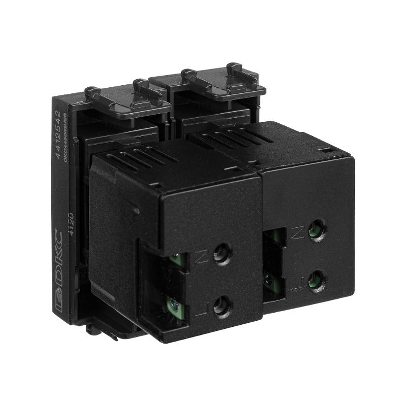 USB зарядное устройство модульное, "Avanti", "Черный матовый", 2 модуля | 4412542 | DKC — миниатюра 6