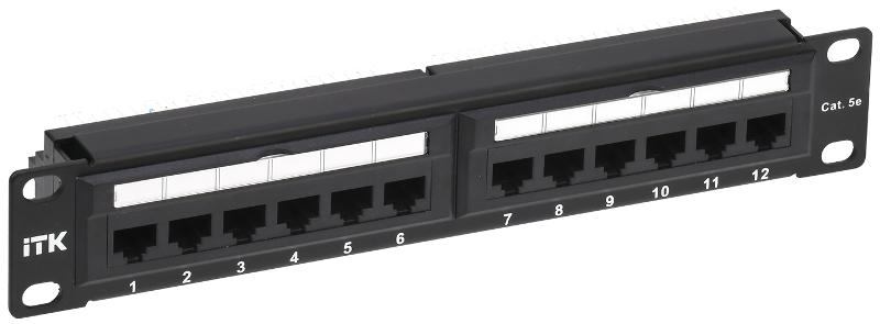 1U патч-панель кат.5E UTP 12 портов 10" Dual IDC | PP12-1UC5EU-D05-10 | ITK — ITK