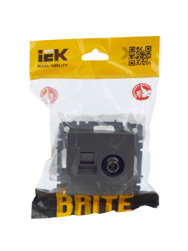 BRITE Розетка двойная TV+RJ45 кат.5E РТВ/РК12-БрС сталь | BR-AK20-1-K46 | IEK — миниатюра 13