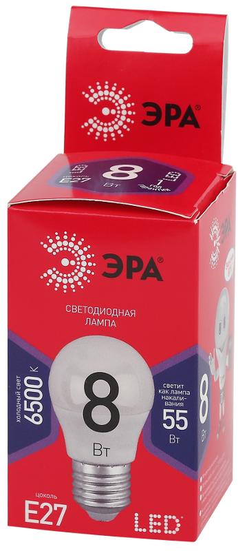 Лампа светодиодная RED LINE LED P45-8W-865-E27 R E27 / Е27 8Вт шар холодный дневной свет | Б0045359 | ЭРА — миниатюра 3