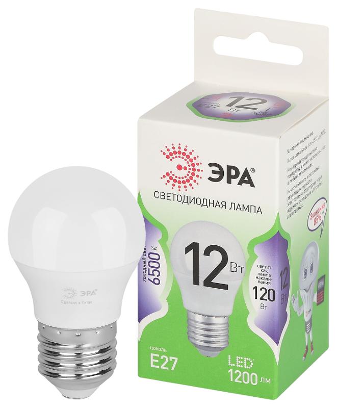 Лампа светодиодная GREEN LINE LED P45-12W-865-E27 GL E27 12 Вт шар холодный свет | Б0067052 | ЭРА — миниатюра 1