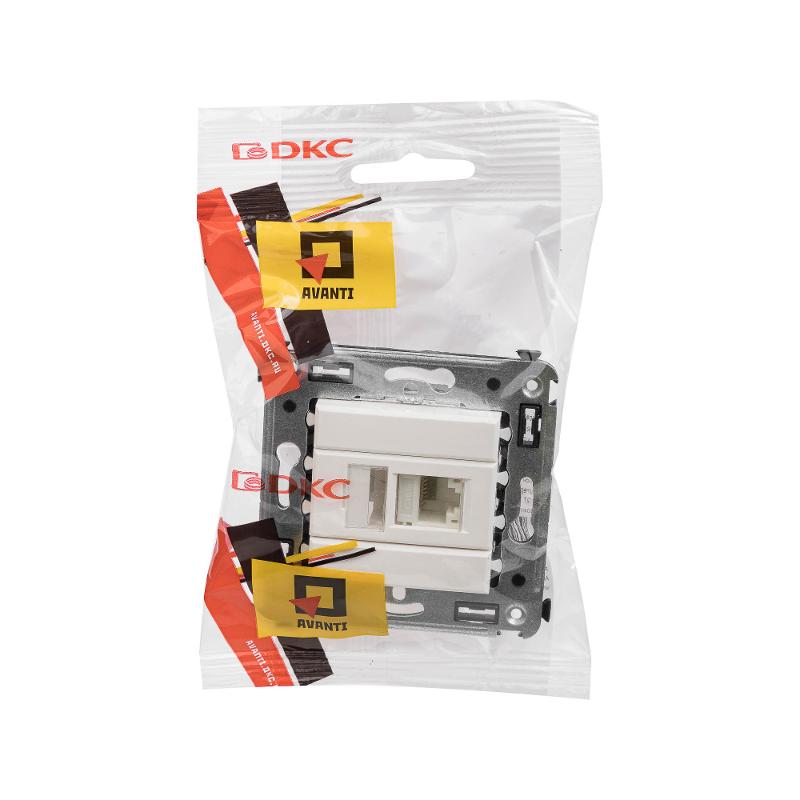 Компьютерная розетка RJ-45 в стену, кат.6А одинарная, "Avanti", "Белое облако" | 4400373 | DKC — миниатюра 9