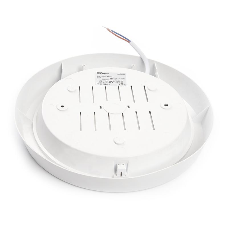 Светильник светодиодный накладной круглый с ИК-датчиком , 25W, 2000Lm, 6500K, в пластиковом корпусе, IP20, AL3022 | 41797 | FERON — миниатюра 4