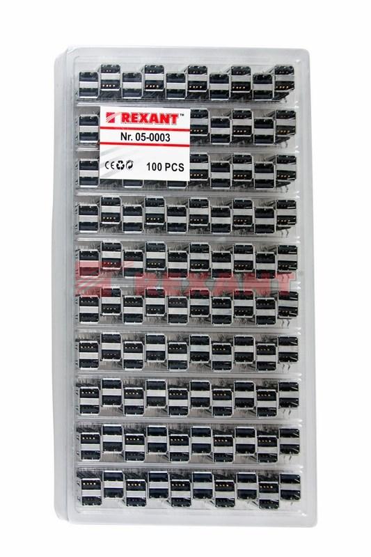 Разъем гнездо на плату 2хUSB-A (металл) | 05-0003 | REXANT — миниатюра 3
