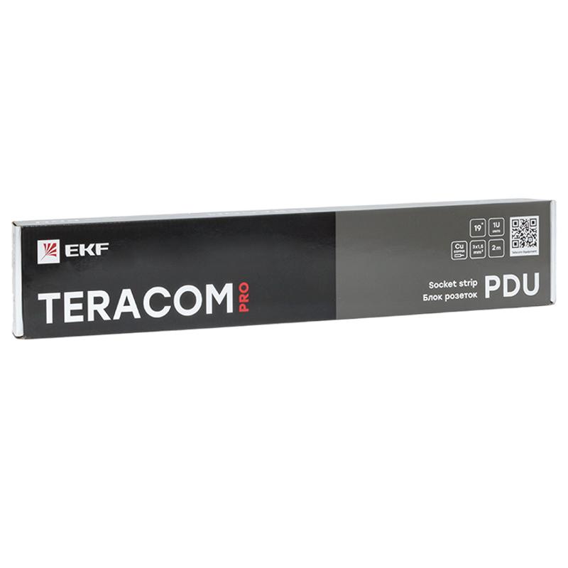 Блок розеток PDU TERACOM PRO 19" 1U 16А/250В 9 розеток Schuko 2 метра 3x1,5 мм2 Schuko | TRP-HPD-PL-16A-9SH-2MSH | EKF — миниатюра 8