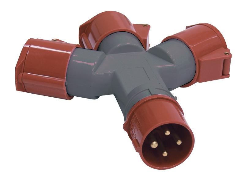 Адаптер трехлучевой TS1013-214 3Р+РЕ 16А 380В IP44 | PAS32-016-4 | IEK — миниатюра 1