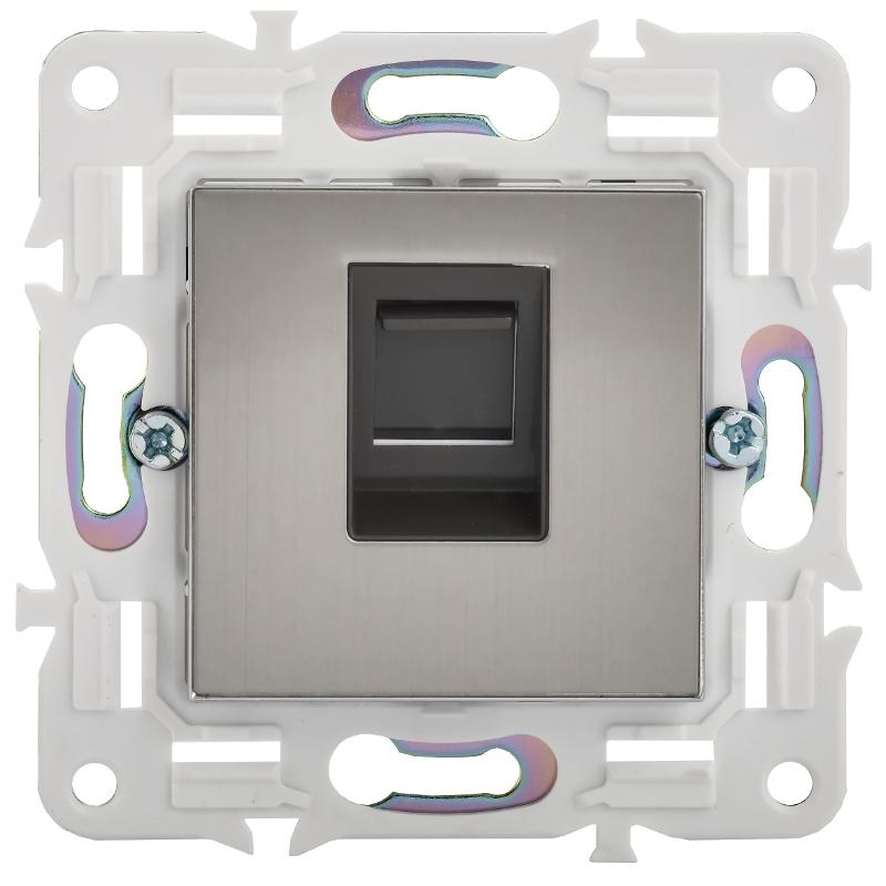 SKANDY Розетка компьютерная RJ45 кат.5E SK-K01N никель | SK-K10-1-K50 | IEK — миниатюра 2