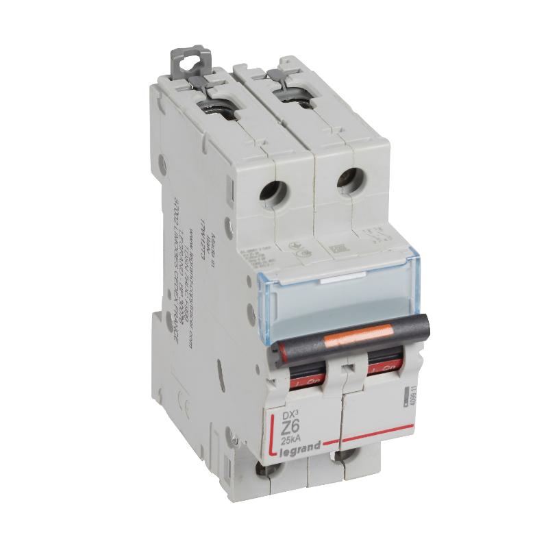 Выключатель автоматический двухполюсный DX3 6А Z 25кА | 409911 | Legrand — Legrand