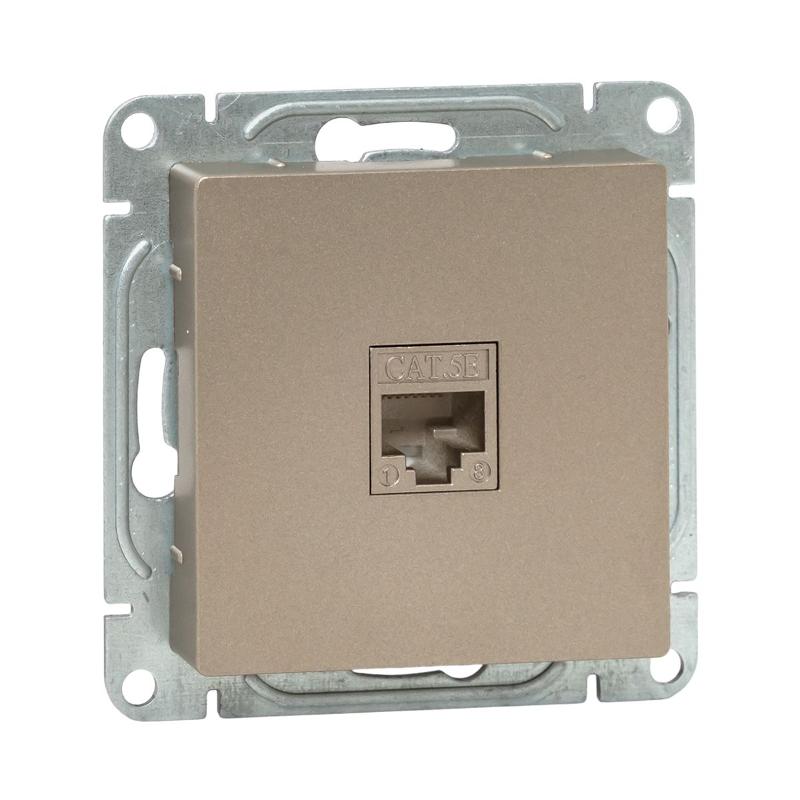 Механизм розетки RJ45 (cat5), шампань Эпика  |UP1-SOC-RJ45-5| EKF — EKF
