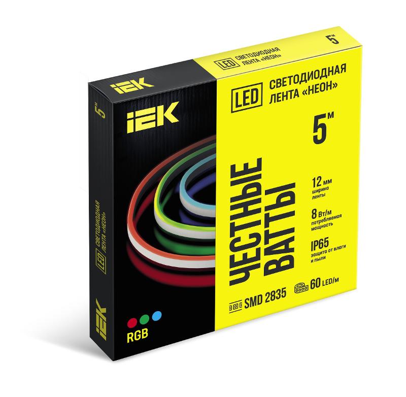 Лента LED "неон" 2835-60LED 8Вт/м IP65 12мм 24В RGB| LSR7-3-060-65-3-05| IEK — миниатюра 1