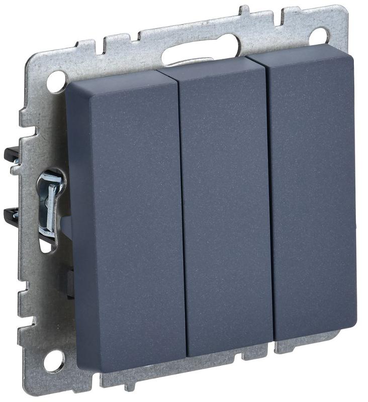 BRITE Выключатель 3-клавишный 10А ВС10-3-0-БрМ маренго | BR-V30-0-10-K35 | IEK — миниатюра 1