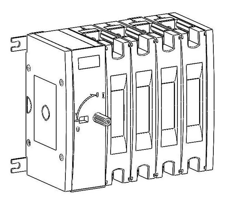 ВЫКЛ-РАЗЪЕДИНИТЕЛЬ SYSTEMEPACT SD160 4P 63A  РУКОЯТКА СЛЕВА ФРОНТ_РУКОЯТКА ЗАКАЗЫВАЕТСЯ ОТДЕЛЬНО | SSD01604LF0063 | SE — миниатюра 2