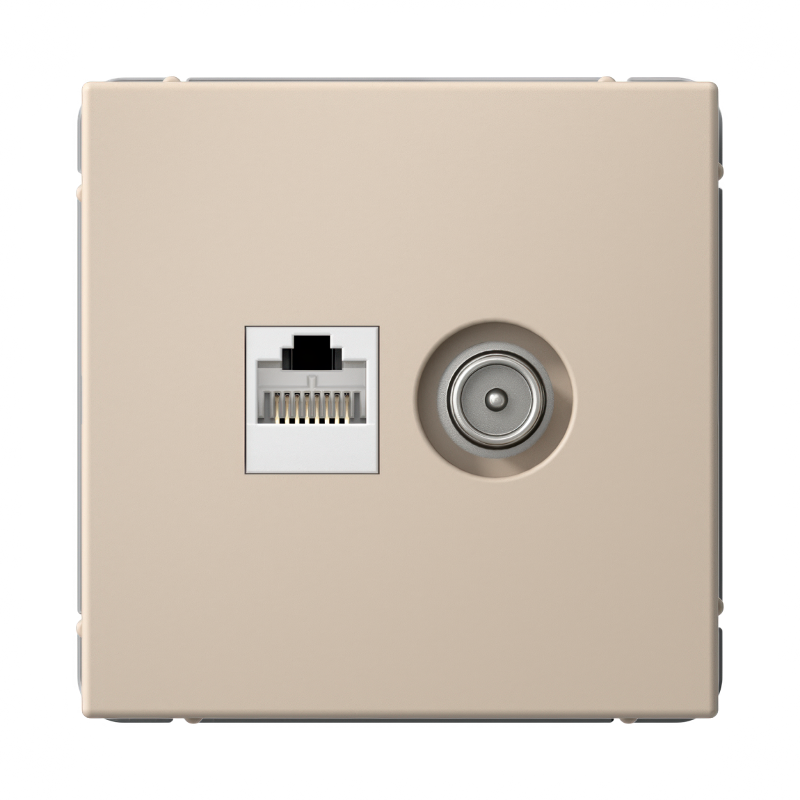 ArtGallery Песочный Розетка двойная TV + компьютерная RJ45, кат. 5Е | GAL001289 | SE — Systeme Electric