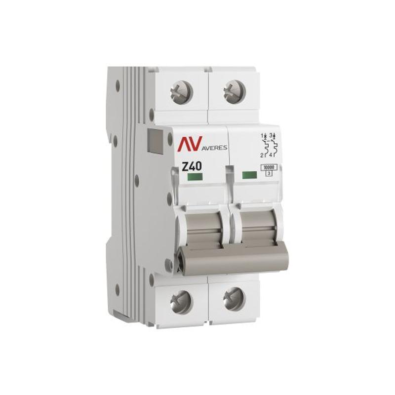 Выключатель автоматический AV-10 2P 40A (Z) 10kA AVERES | mcb10-2-40Z-av | EKF — EKF