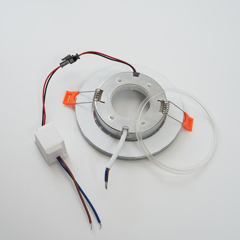 Светильник потолочный встраиваемый со светодиодной подсветкой 20LED*2835 SMD 4000K, 15W GX53, без лампы, прозрачный, золото CD4981 с др-ром в/компл |  — миниатюра 2