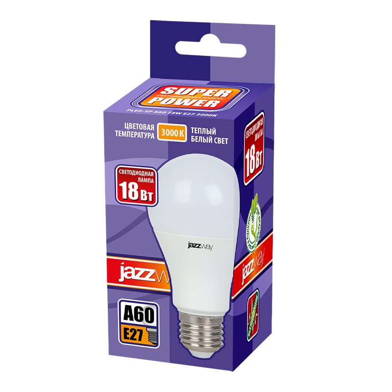 Лампа светодиодная PLED- SP A60 18w E27 3000K 230/50 | .5006188A | Jazzway — миниатюра 2