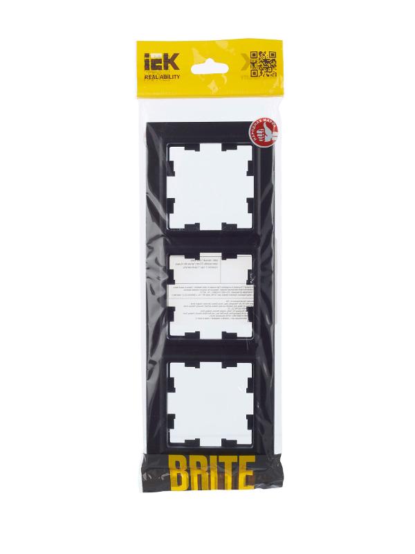 BRITE Рамка 3-ая РУ-3-БрЧ черный | BR-M32-K02 | IEK — миниатюра 6