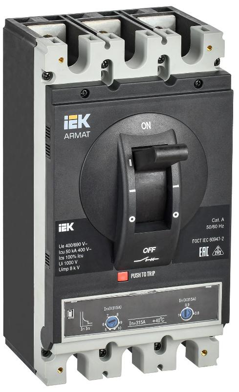 ARMAT Авт. выкл. лит. корпус 3P H 50кА 315А ТМ рег. | AR-MCCB-3H-050-0315A-ATUC | IEK — фото 1 | Sento