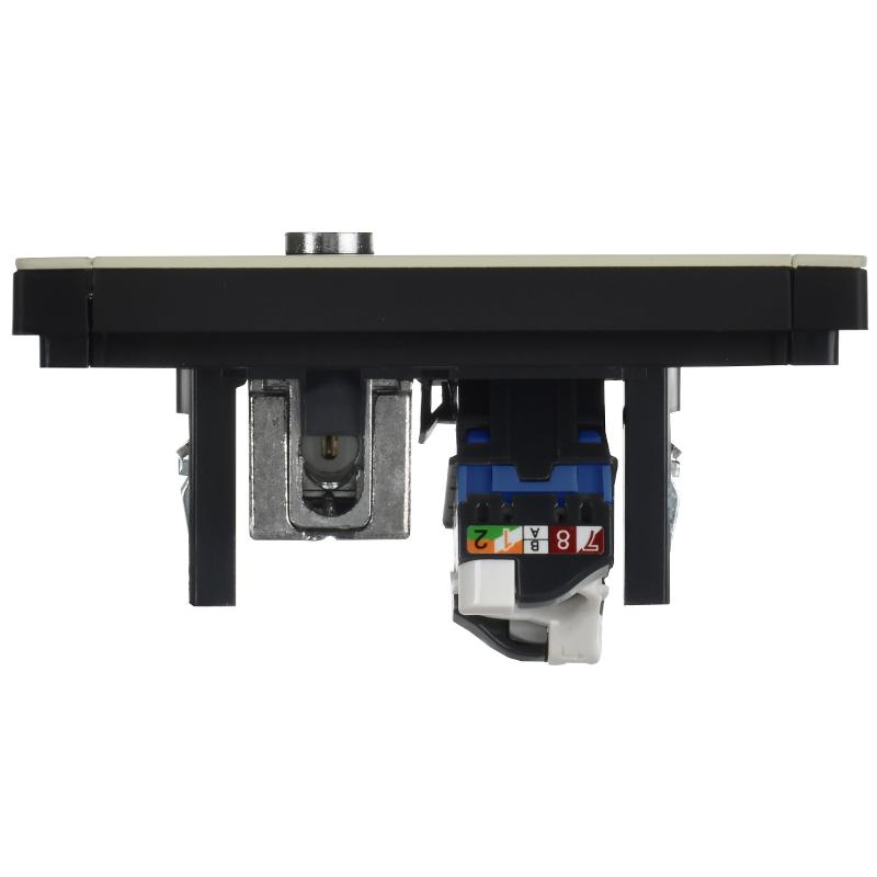 FORTE&PIANO Розетка двойная TV+RJ45 кат.6 FP837M металл серый сланец  | FP-AK20-2-M-K41 | IEK — миниатюра 5