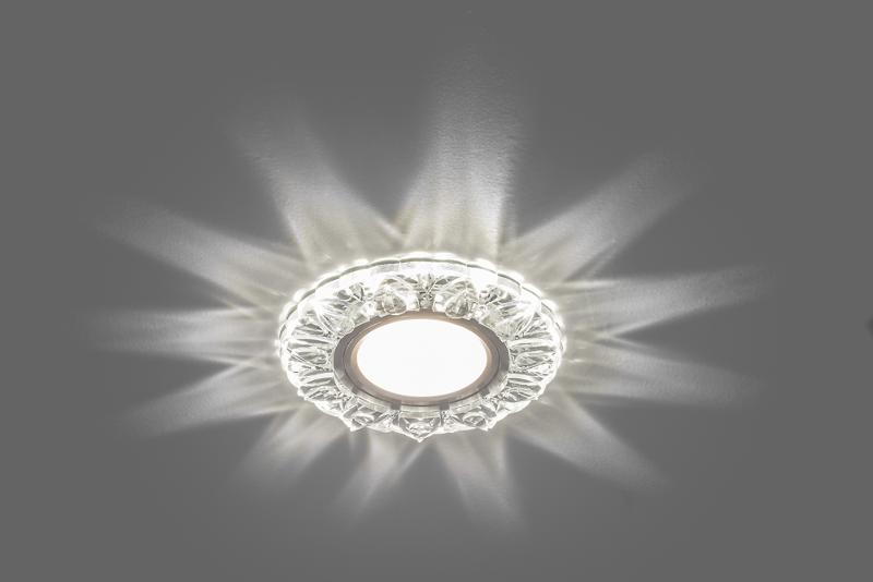 Светильник точечный встраиваемый под лампу, с LED подсветкой CD908 15LED*2835 SMD 4000K, MR16 50W G5.3, прозрачный, хром | 28891 | FERON — миниатюра 2