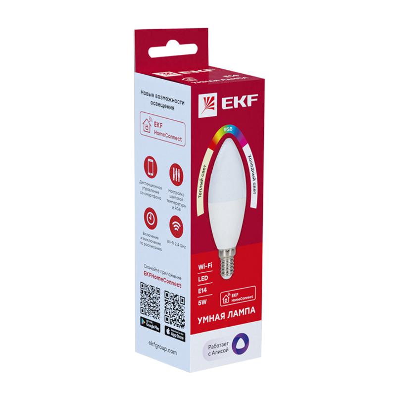 Умная лампа Connect 5W WIFI RGBW E14 | slwf-e14-rgbw | EKF — миниатюра 2