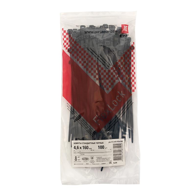 Хомут P6.6 стандартный (ч), 4.6x160 (100шт) FlexLock PROxima | plc-fl-ctsb-4.6x160 | EKF — миниатюра 3