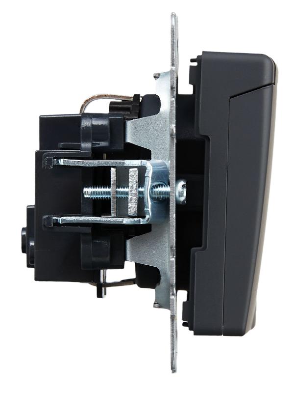 BRITE Розетка с заземлением со шторками с крышкой 16А IP20 РСбш10-3-БрГ графит  | BR-R16-16-K53 | IEK — миниатюра 3