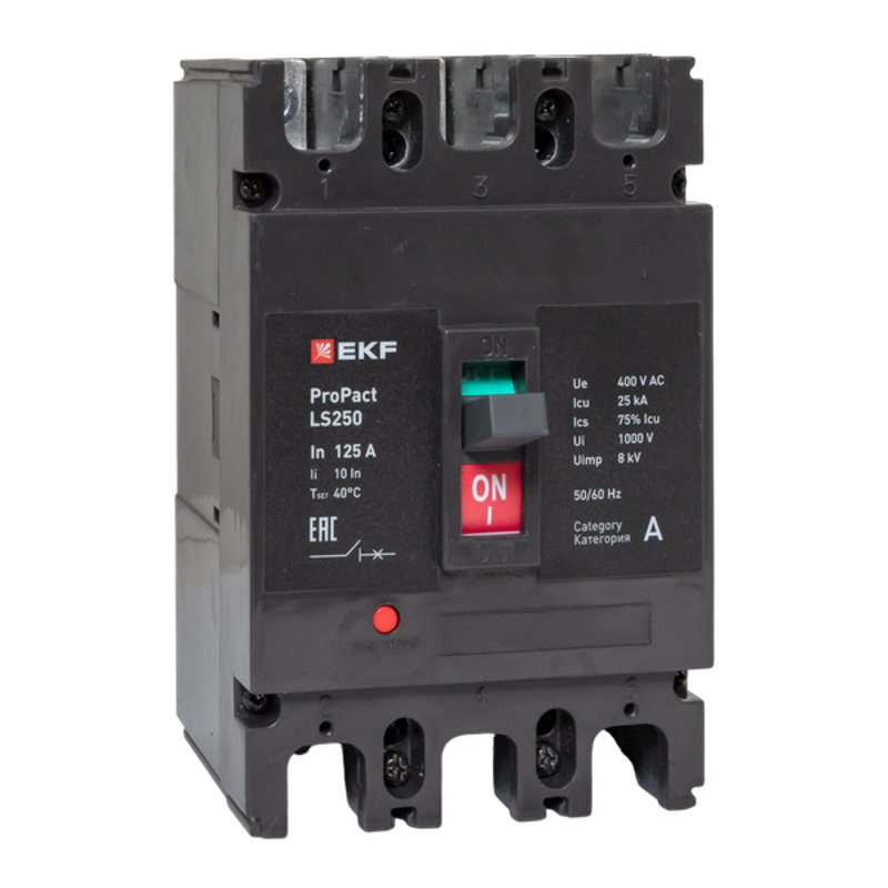 Выключатель автоматический LS250 25кА 3P 125А ProPact | mccb-250-25-3-125-ls | EKF — EKF