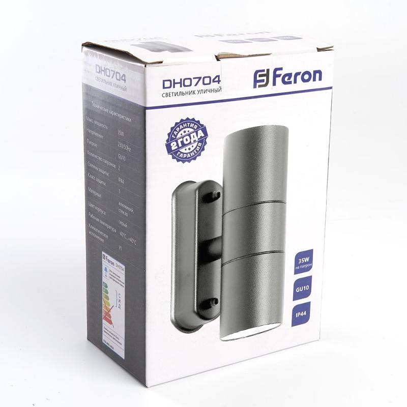 Светильник архитектурный настенный DH0704, 2*GU10 230V, серый | 11882 | Feron — миниатюра 6