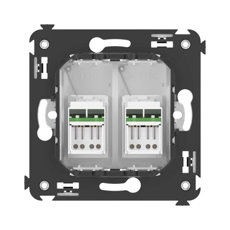Компьютерная розетка RJ-45 в стену, кат.6А двойная, "Avanti", "Белое облако" | 4400374 | DKC — миниатюра 3