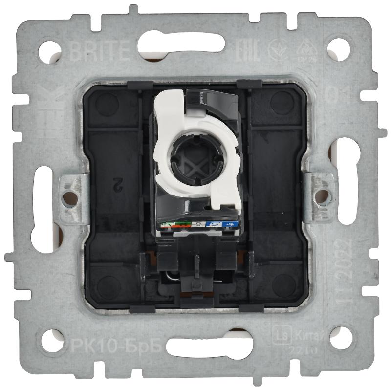 BRITE Розетка компьютерная RJ45 кат.5E РК10-БрБ белый | BR-K10-1-K01-PRO | IEK — миниатюра 3